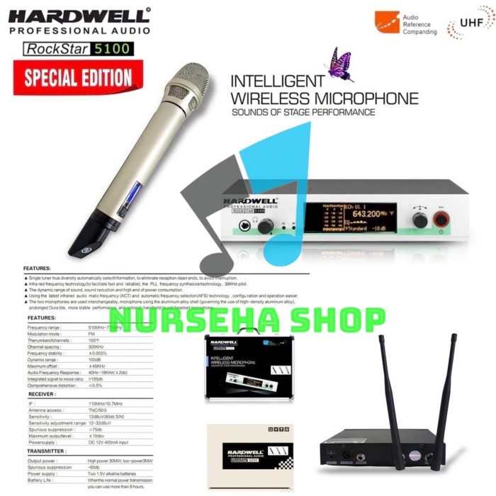 Mic wireless professional hardwell rockstar5100 rockstar 5100 SE