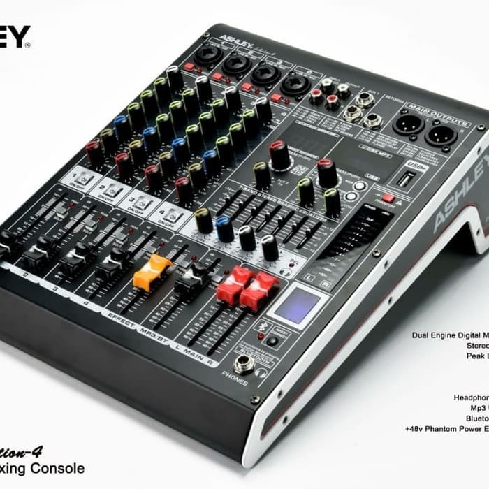 Mixer Ashley 4 Channel Selection-4 Bluetooth Usb Equalizer Original