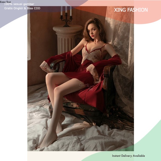 Lingerie Seksi Baju Tidur Sexy Kimono Set Pakaian Dalam Wanita   KF002