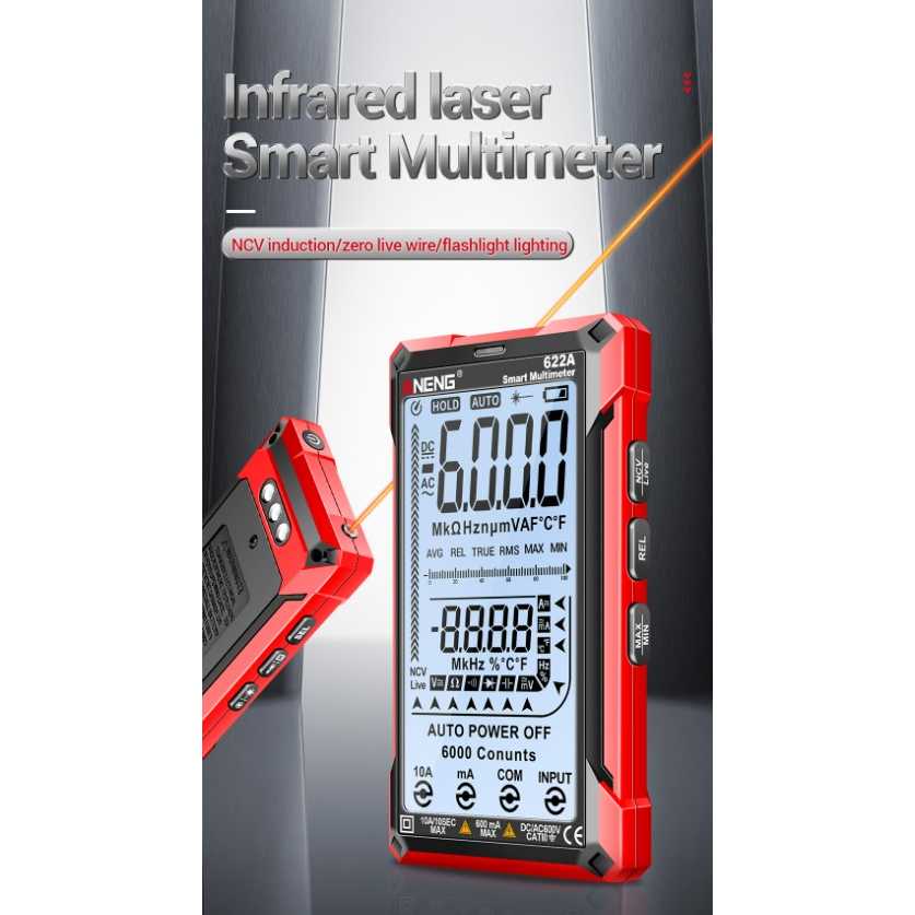 [COD] ANENG Smart Digital Multimeter Tester Infrared Laser
