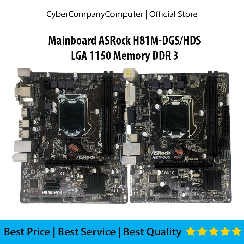 Mainboard Intel ASRock H81 LGA 1150 DDR3 Support Gen 4