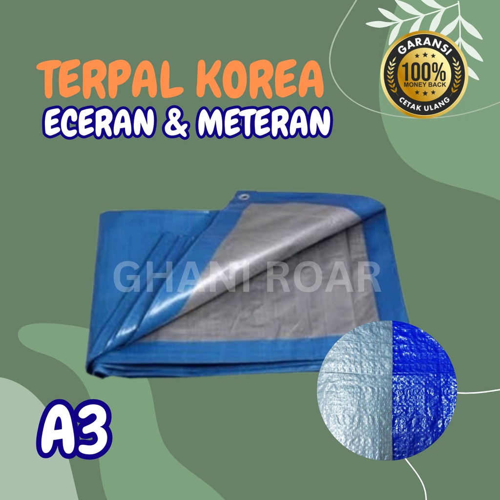 Terpal Korea A3 Plastik Tebal Meteran Lembaran Custom