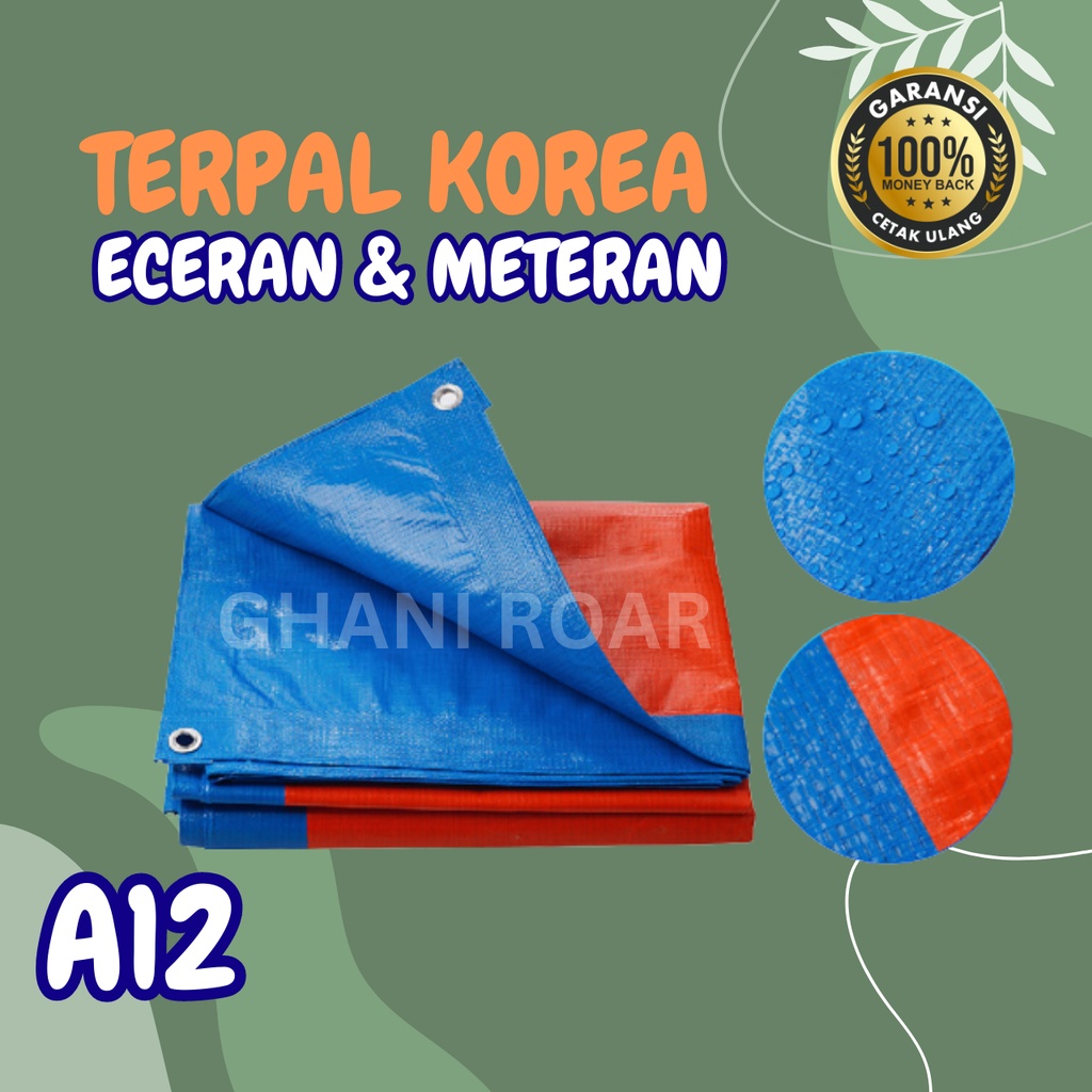Terpal Korea A12 Plastik Tebal Meteran Lembaran Custom