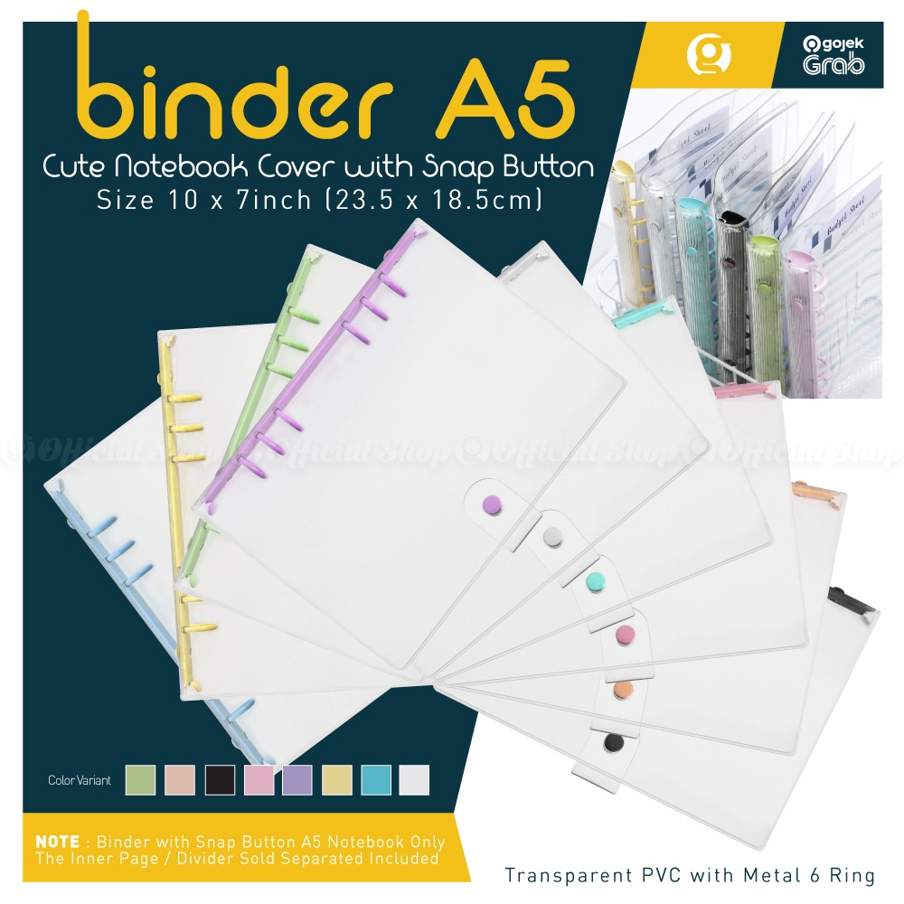 

AT Album Cute A5 Binder PVC 6 Ring Notebook Diary for Photocard Idol KPOP Instax Foto Lomo (Card