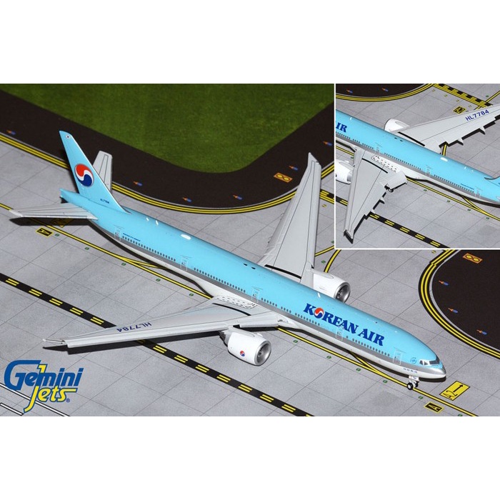 Gemini Jets Korean Air Boeing 777-300ER HL7784 Flaps Down 1/400 Scale Diecast Commercial Plane