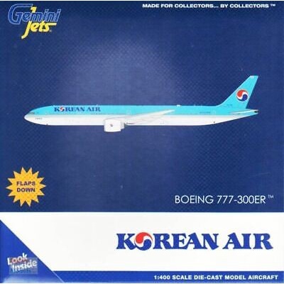 Gemini Jets Korean Air Boeing 777-300ER HL7784 Flaps Down 1/400 Scale Diecast Commercial Plane