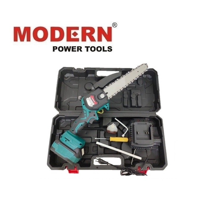 MODERN M-58 Mesin Cordless Chainsaw Mini 8" Gergaji Rantai Baterai M58
