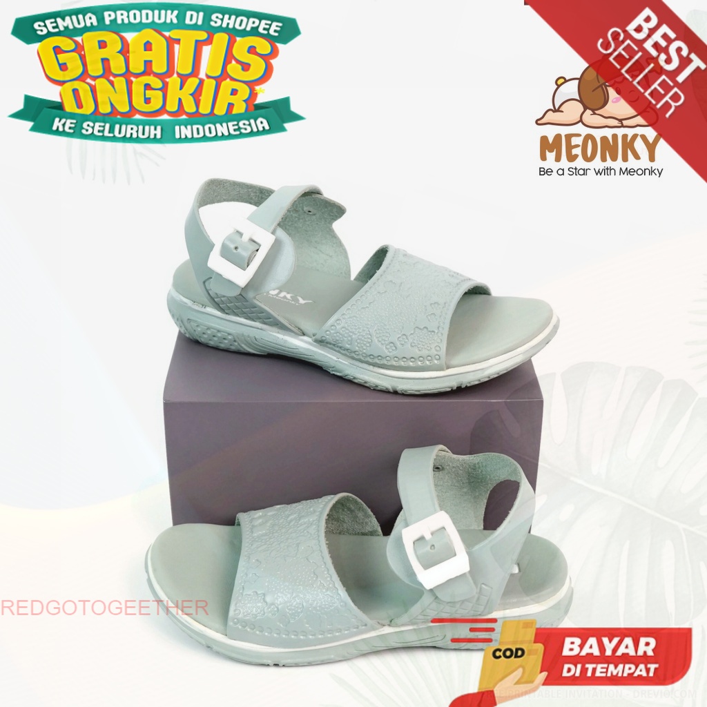 Sendal Anak Perempuan Sandal Anak Cewek Original Meonky SG - 10  Cocok Untuk Bermain Sekolah Pesta a