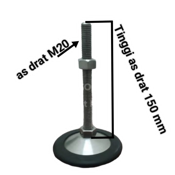 Kaki Adjuster foot table M20x150mm