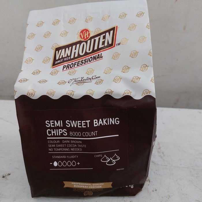

Termurah [ Best Seller ] CHOCO CHIP SEMI SWEET BAKING VAN HOUTEN 1Kg