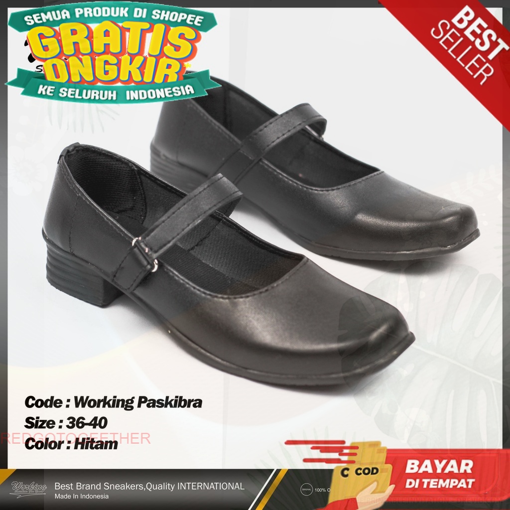 Sepatu Wanita Loafer Formal Pentopel Pantopel Import Merk WORKING Pantofel Cewek Paskibra Impor Cowo