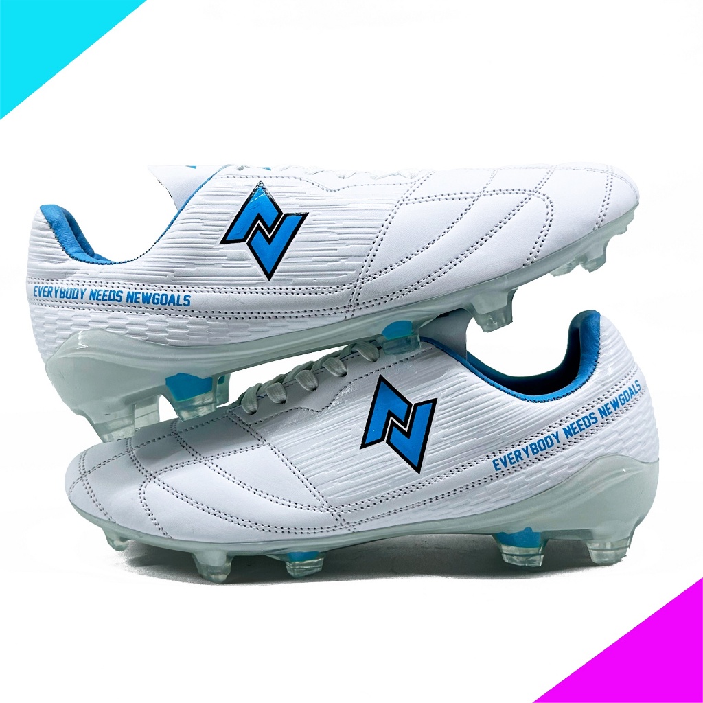 Newgoals - Sepatu Bola Invader FG Solid White Cyan