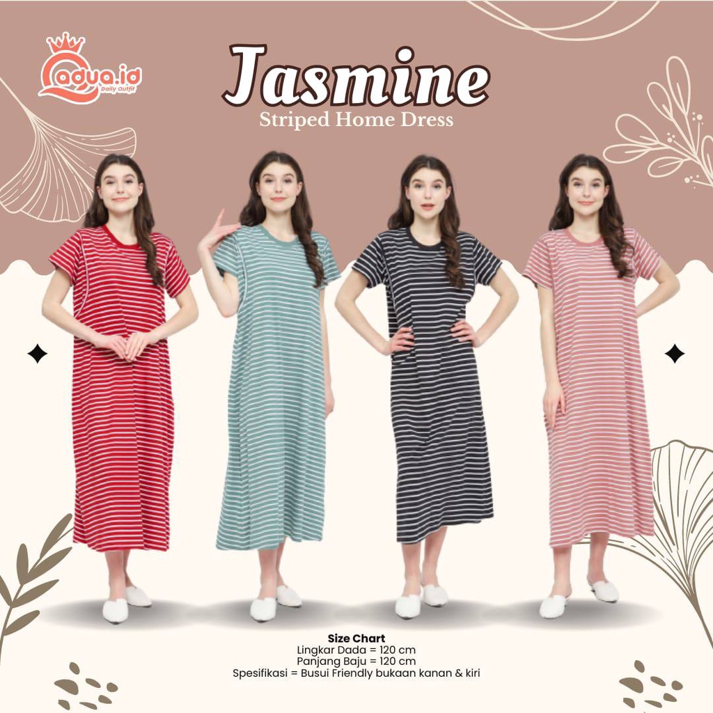 Jasmine Striped Home Dress Qadua