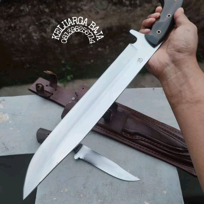 Bowie Jumbo Super set fulltang kulit Survival Camping Hunting