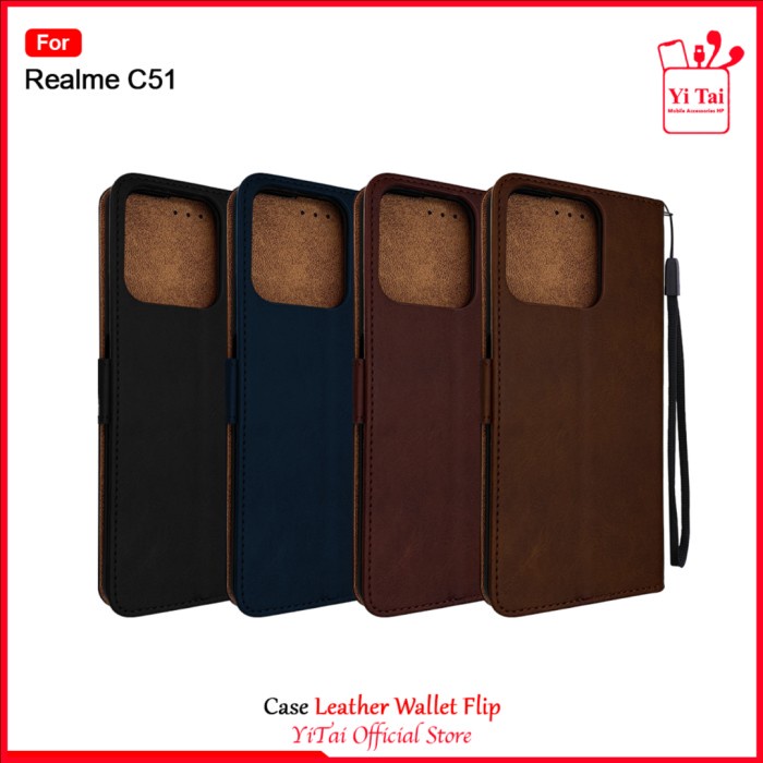 YITAI YC34 Case Leather Wallet Flip Realme C51 Yitai Indonesia