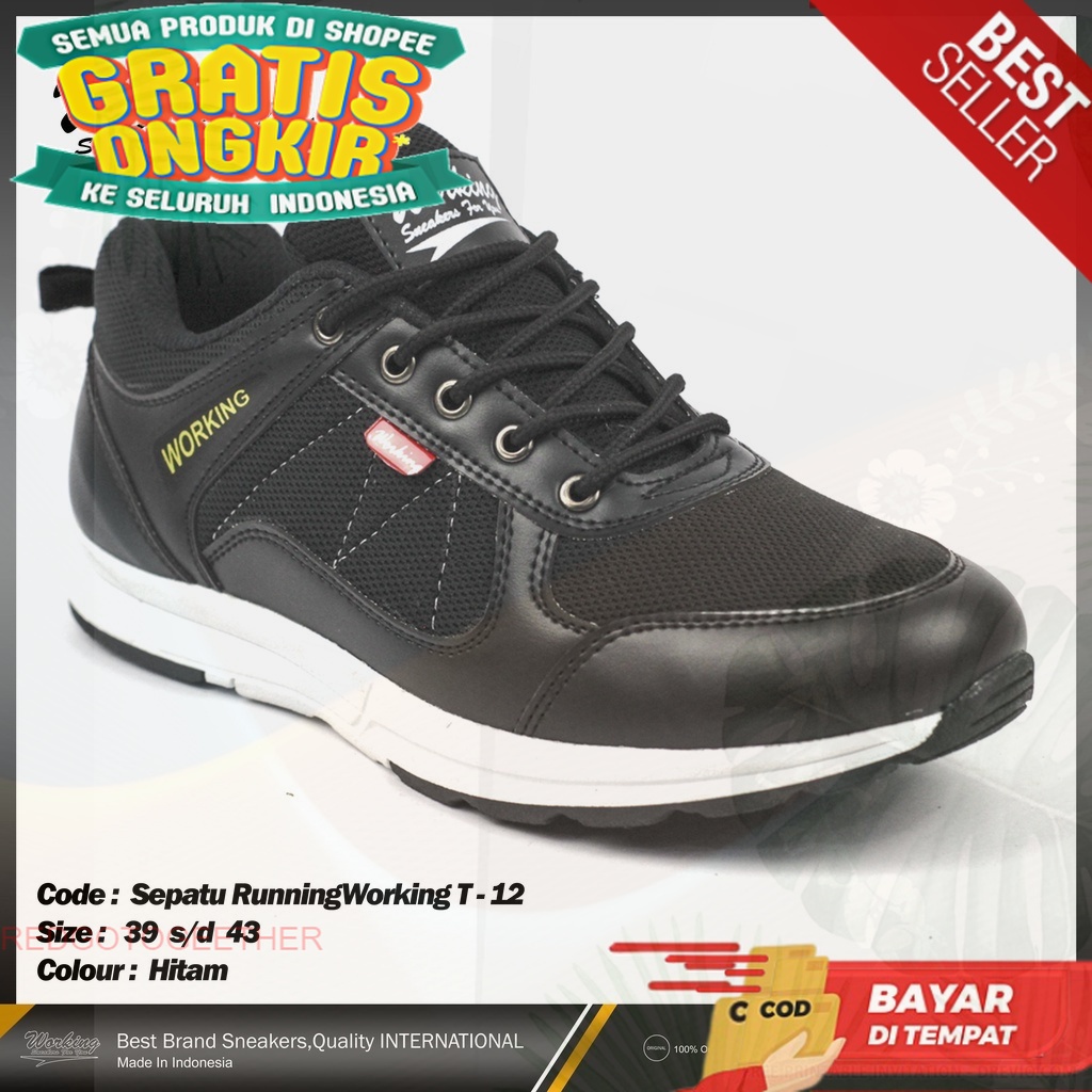 Sepatu Sneakers Working Jogging Code T-12 Size 38 - 43 Import Asli Snekers Pria Sneaker Cowok Sniker