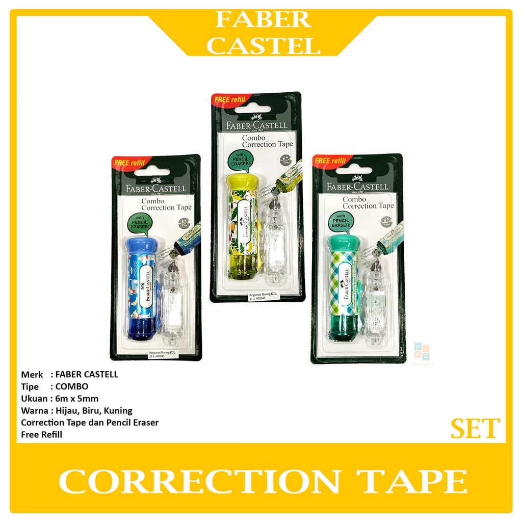 

FABER-CASTELL - Combo Correction Tape 6m x 5mm QDR-506 - Pcs