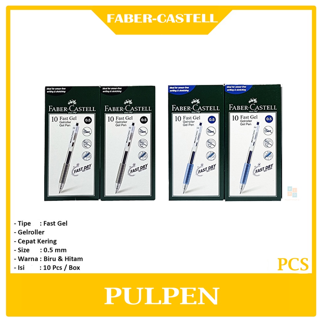 

FABER-CASTELL - Pulpen Gel Pen Fast Gel 0.5mm - Pcs