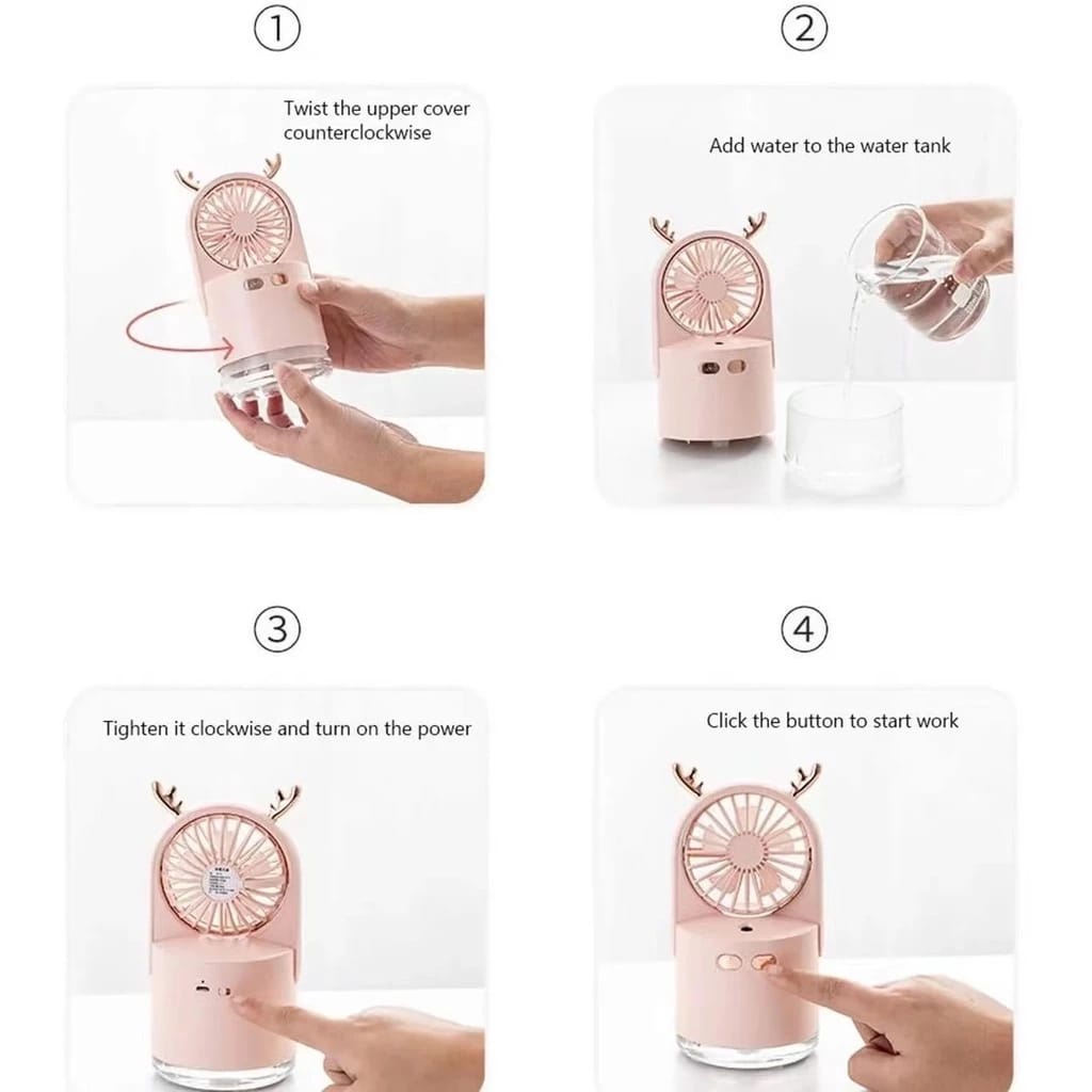 Cohesion Nano Kipas Angin Nano Spray Mist Sprayer Mini Fan Facial USB Rechargeable Kipas Angin Estet