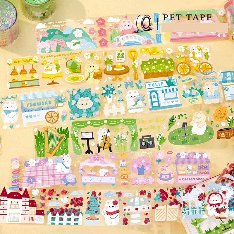

GS - Grosiran - STIKER JOURNALING PET ROLL TRANSPARANT MOTIF RABBIT BEAR LUCU SELOTIP RABBIT BEAR SOLATIP RABBIT WASHI TAPE RABBIT WASHITAPE RABBIT | STIKER JURNAL | NOTEBOOK | LABEL DIARY | STIKER DIARY | WASHITAPE