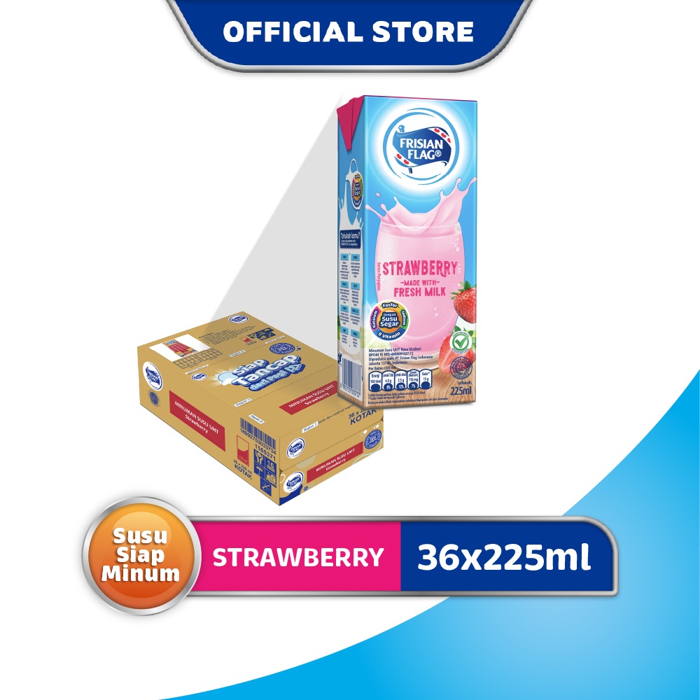 

Frisian Flag UHTM Strawberry Carton Pack 225ml x 36