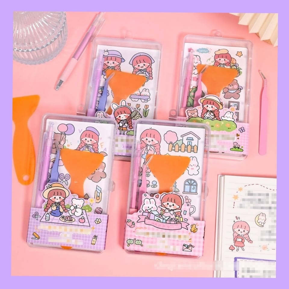 

GS - Grosir - Sticker Box Set Momo Free Twizer | Mini Shovel Perata Sticker Crafting Pen Pulpen Ukir Stiker Selotip kertas motif kartun Lucu Dekorasi Buku Diary Memo Journal Catatan Harian Anak Sekolah Alat Tulis Bisa Untuk Kado Ulang Tahun Scraping book