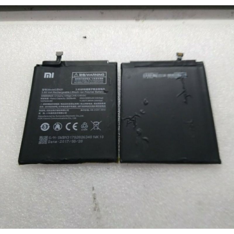 BATTERY BATERAI BATTERE BATRE XIAOMI MIA1 MI A1 5X MI5X BN31 NOTE 5A ASLI BAWAAN CABUTAN ORI