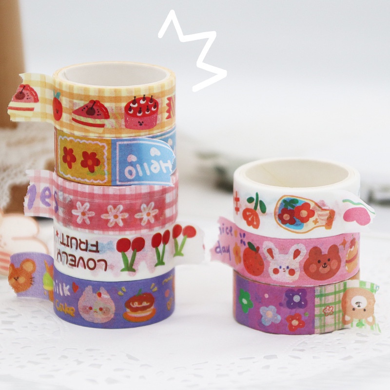 

GS - Grosir - WASHITAPE MINI MOTIF KARTUN MASKING TAPE SELOTIP KERTAS JOURNALING TAPE UNTUK SCRAPBOOK WASHITAPE KARTUN