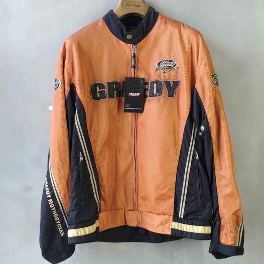 Jaket Motor Greedy | Black orange | BB (75kg-85kg) | Original Jaket Daily Riding