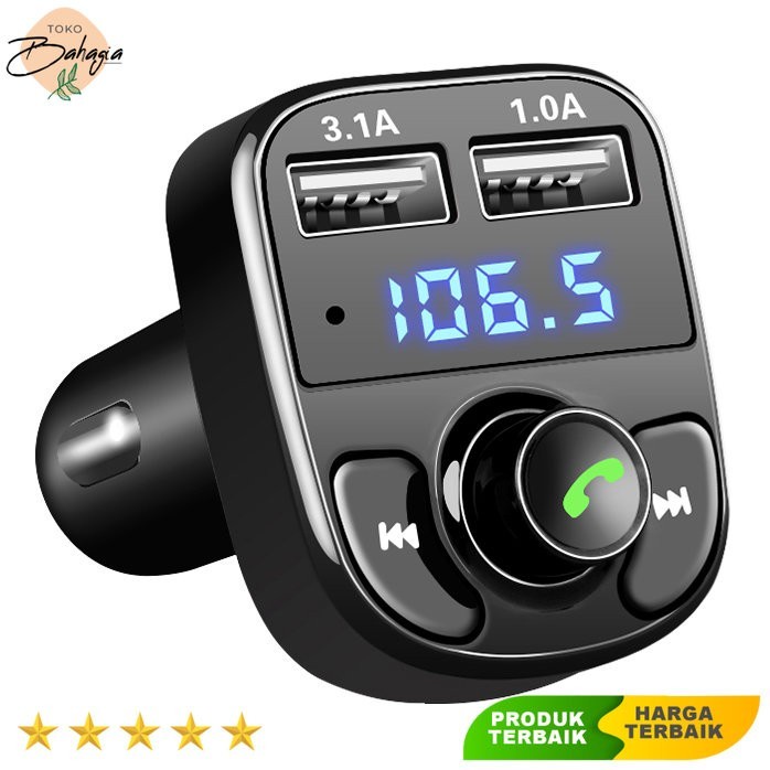 Charger Mobil + Bluetooth Audio Receiver FM Transmitter Handsfree