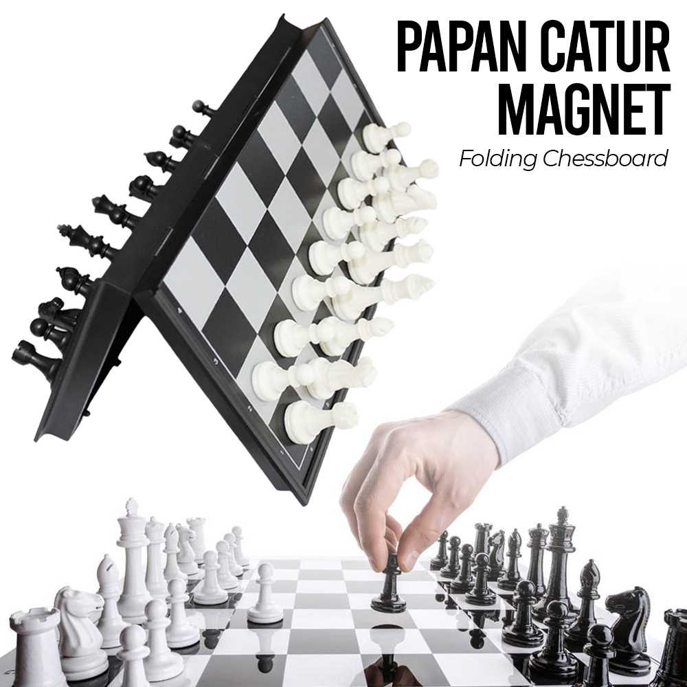 COD Permainan Papan Catur Lipat Bahan Plastik Magnet Jumbo Satu Set