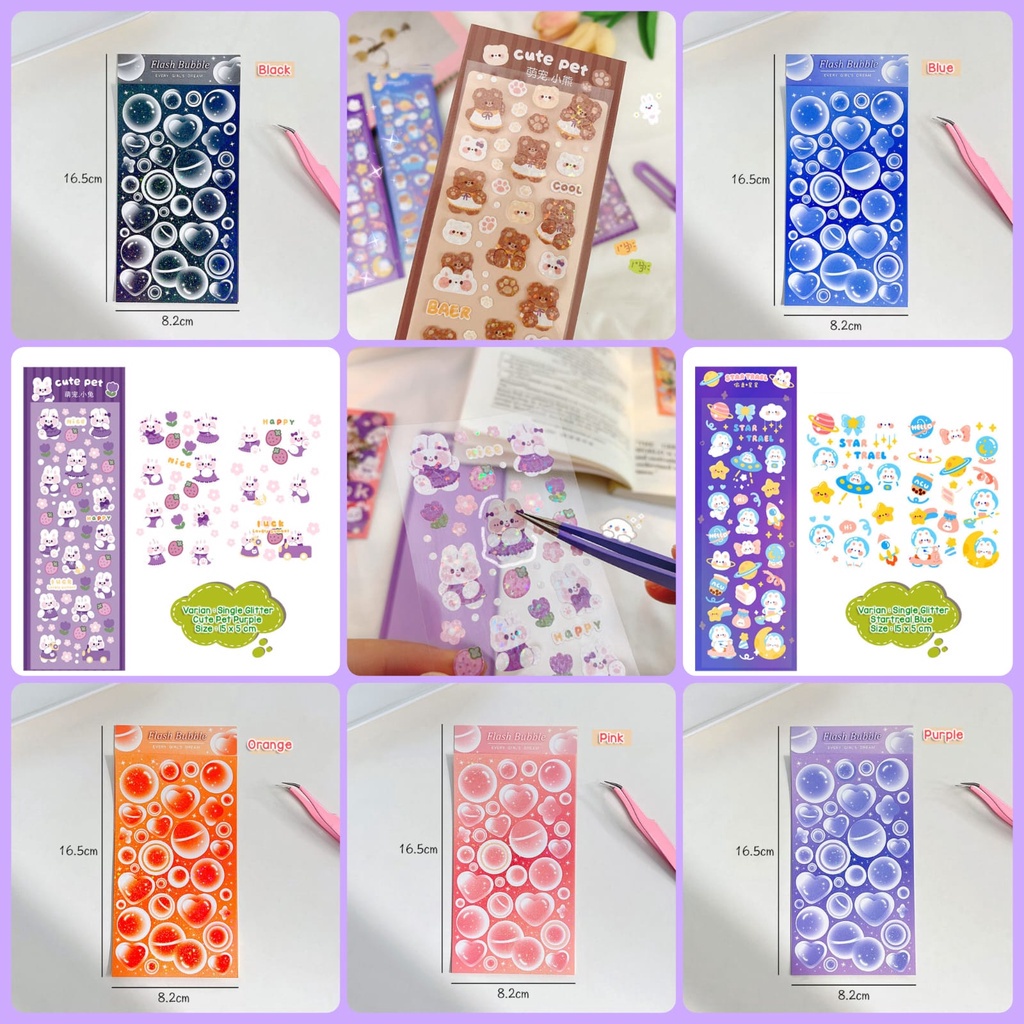 

OP - Murah - STIKER LASER SINGLE GLITTER HOLOGRAM MOTIF RABBIT BEAR BUBBLE CUTE LUCU WATERPROOF MODEL KOREA | STIKER DIARY | STIKER JURNAL | STIKER BOTOL MINUM | TEMPELAN CASING HP | STIKER TEMPAT MAKAN ANAK | STIKER BINGKAI FOTO