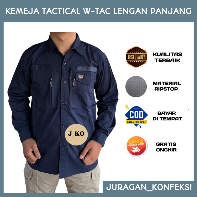KEMEJA TACTICAL LAPANGAN PDL  W-TAC LENGAN PANJANG BAJU TACTICAL LAPANGAN PDL