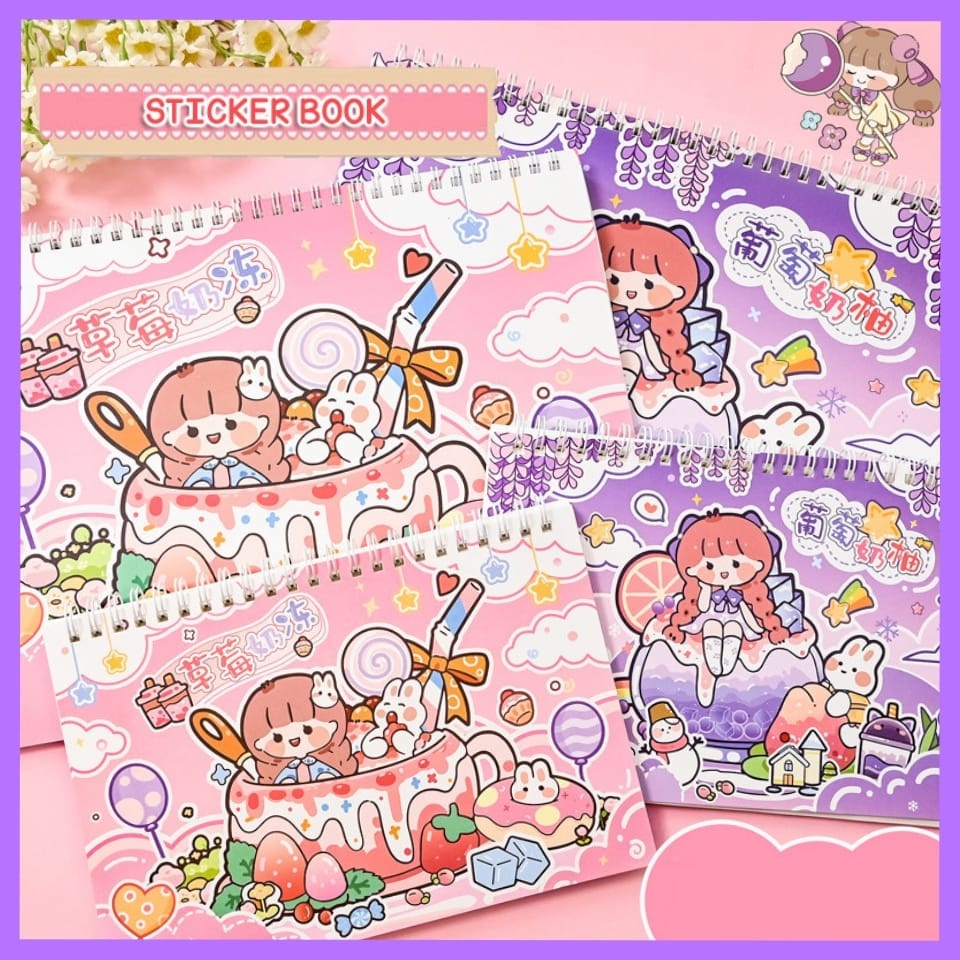 

OP - Murah - FREE 2 LEMBAR STICKER WASHI UKURAN A5 BUKU STICKER BINDER RING 2 SISI UKURAN A5 (142mm x 210mm) STICKERS BOOK | STIKER BUKU | BUKU STIKER RING BINDER | BUKU BINDER RING | BUKU STICKER MURAH | BUKU STICKER LUCU | BUKU STICKER WARNA WARNI