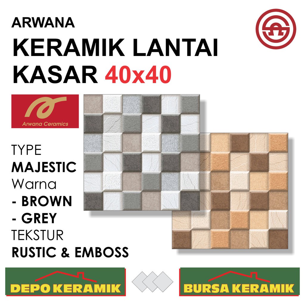 Keramik lantai Kasar 40x40 MAJESTIC - ARWANA