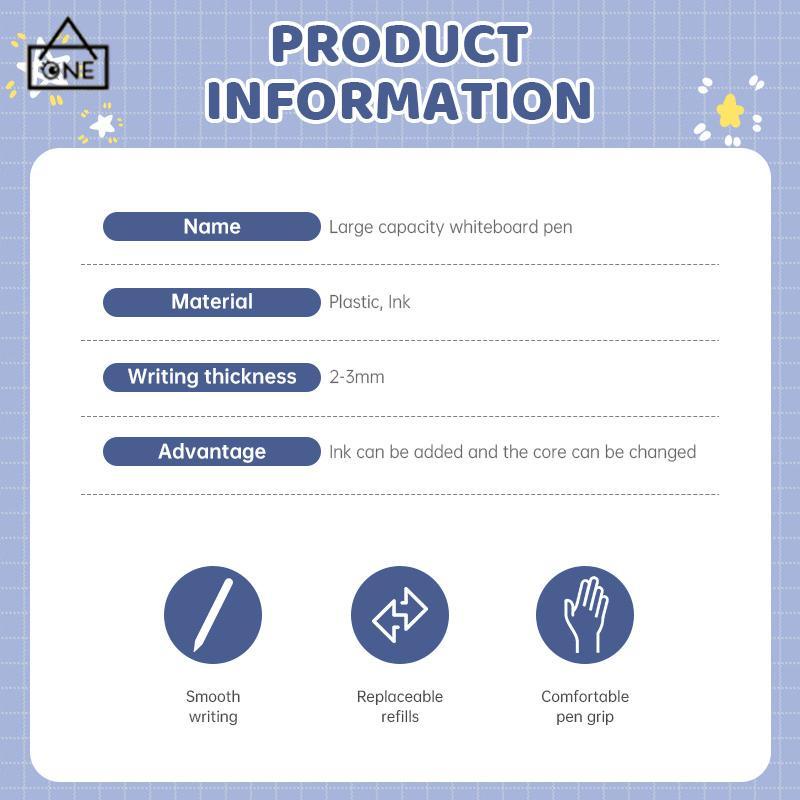 

COD❤️Spidol papan tulis berkapasitas besar yang dapat dihapus dengan tinta yang dapat diganti dan pena yang dapat dihapus-A.one