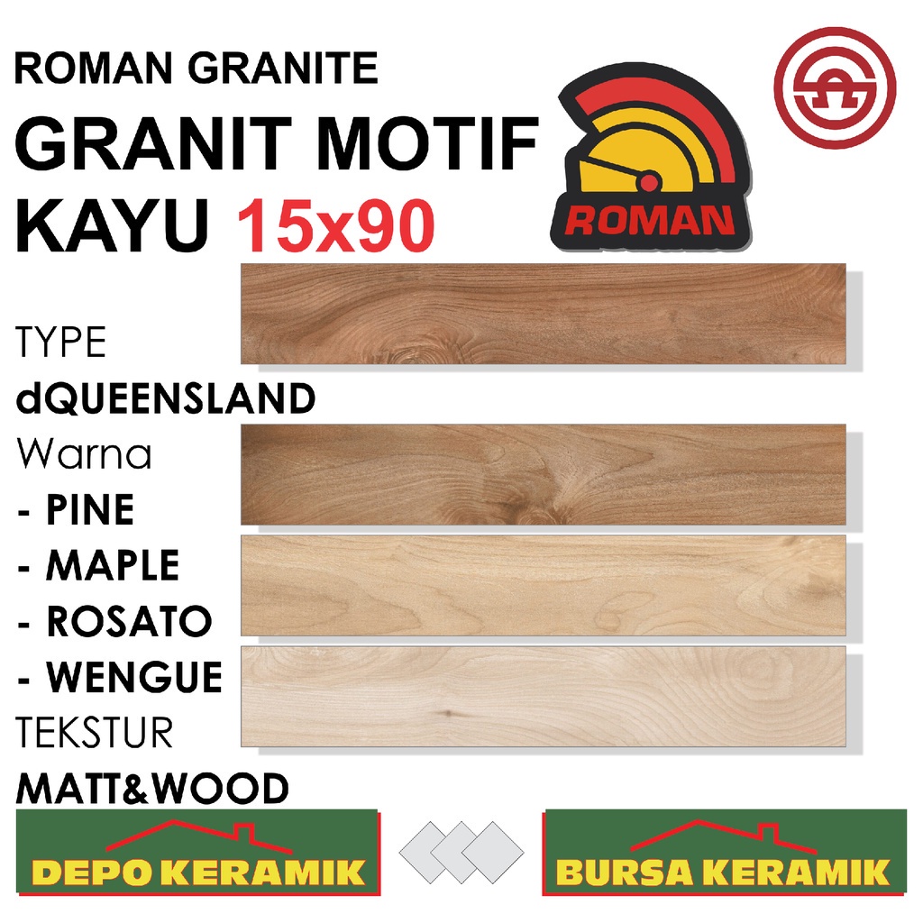 Granit Motif Kayu 15x90 dQUEENSLAND SERIES -ROMAN- Matt&amp;Wood