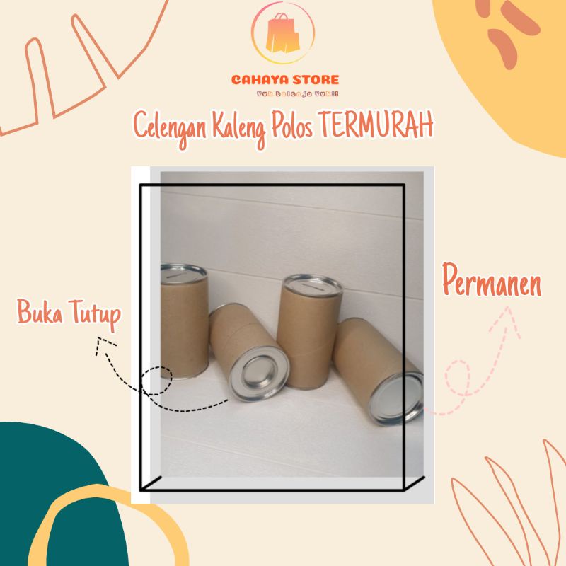 TERMURAH Celengan Kaleng Polos Buka Tutup & Permanen