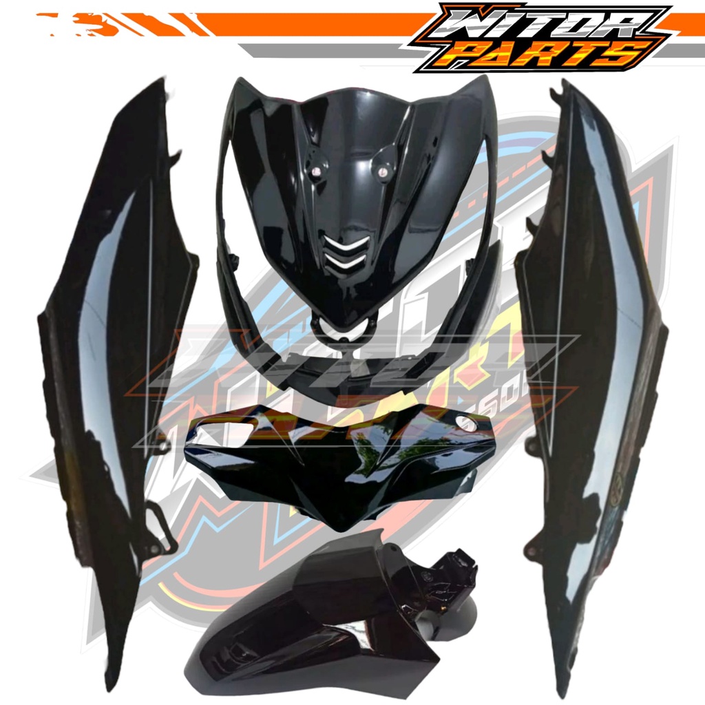 WITOR - Body Halus Beat Fi Tahun 2013 2014 Hitam Starter Kasar / Cover Body Bodi Full Set Honda Beat