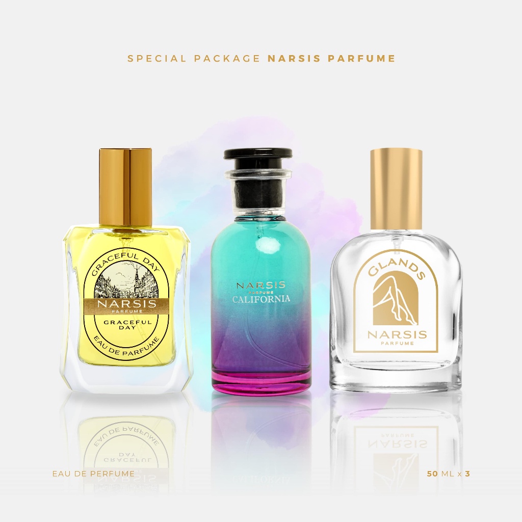 [BUNDLING PACAKAGE] Parfum NARSIS California + Parfum NARSIS Graceful day + Parfum NARSIS Glands