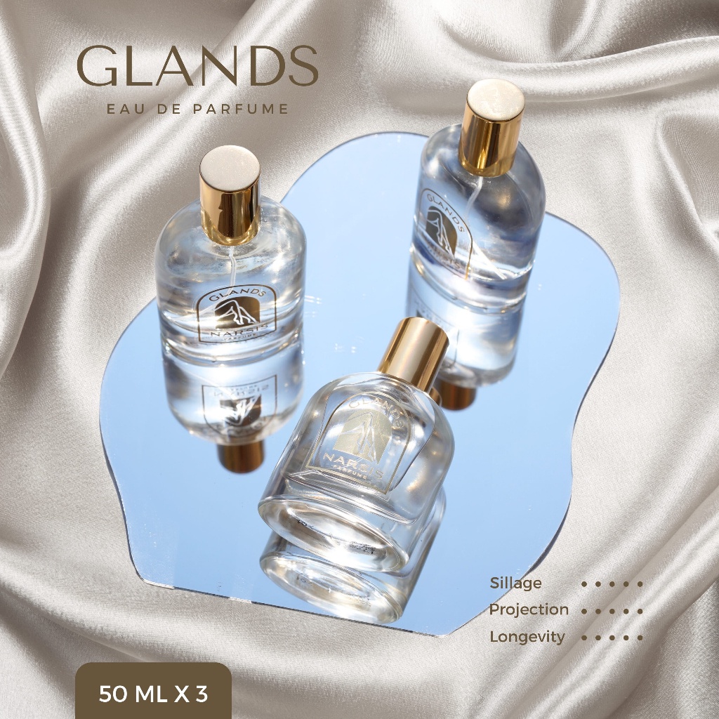 Parfum Narsis Glands Eau de Parfume Original Terbaru 3 PCS - Parfum Unisex Viral