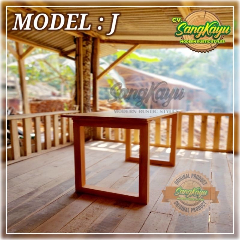 Meja kayu minimalis Meja kerja Meja belajar Meja gaming Wooden table Meja tulis meja model J 7