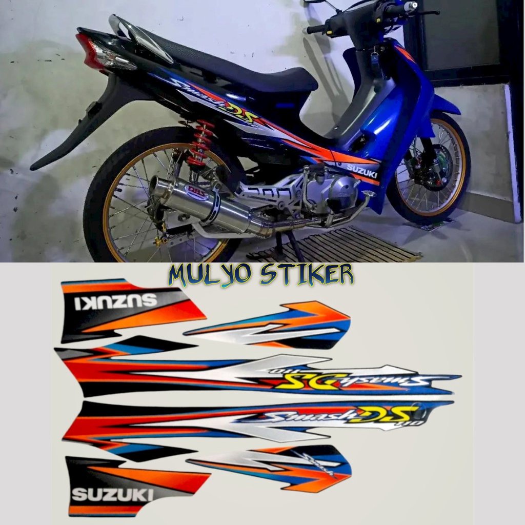 STRIPING STIKER LIS LES POLET suzuki smash 110 ds 2003 2004 2005 2006 full hitam body standar berkua