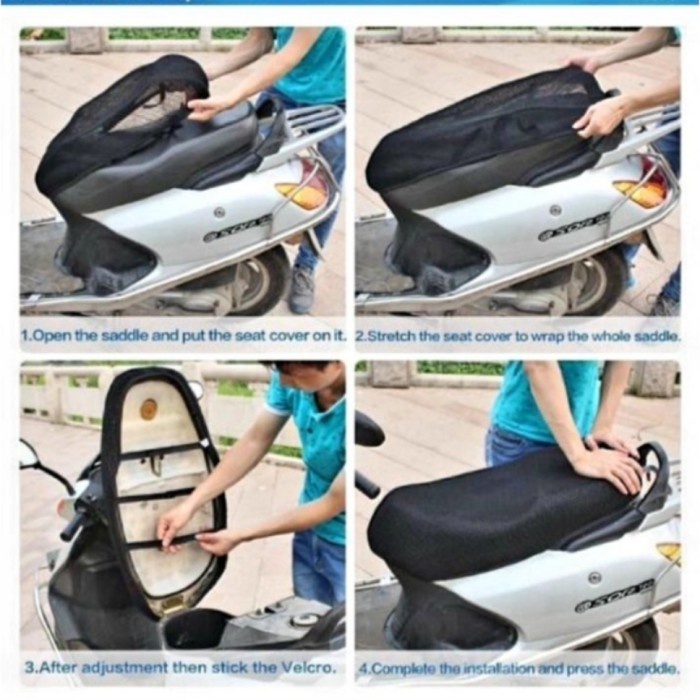 Sarung jok / Cover jok Jaring Jok Motor Anti Panas M L XL XXL XXXL mio - VIXION MERAH