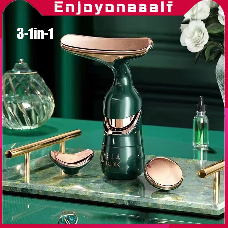 3-in-1 Diganti Pijat Listrik Essence Wajah Tiga Kepala Wajah/Leher/Pijat Mata fungsi Penyerapan Alat