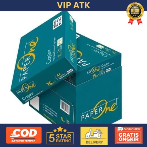 

[Grab/Gojek] Kertas Fotocopy Print HVS A4 75 / 80 gr PaperOne Box Dus - 75 gram