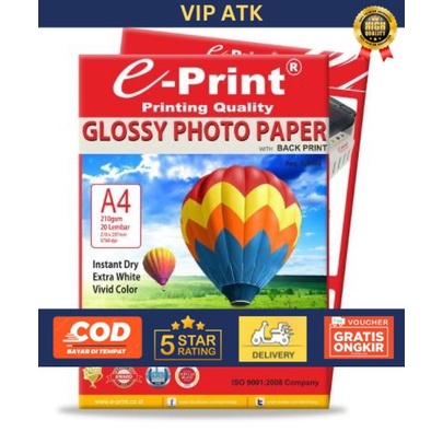 

Kertas Foto e-Print Glossy Photo Paper A4 210 gsm