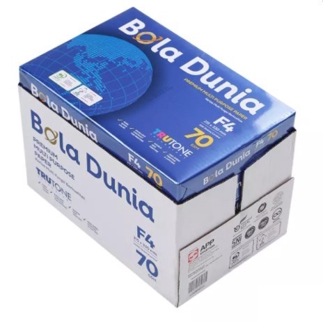 

[Grab/Gojek] Kertas Fotocopy Print Folio F4 70 / 80 g Bola Dunia Box - 70 gram