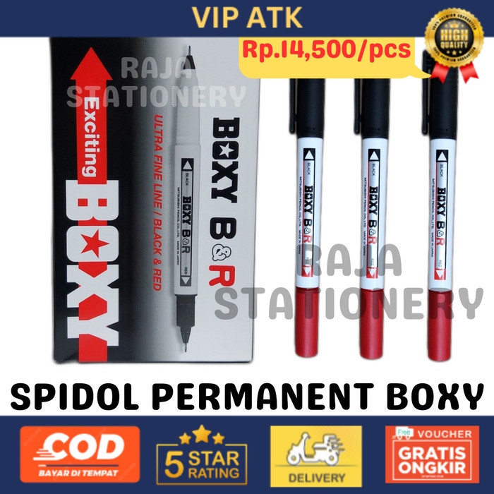 

BOXY PERMANENT MARKER B&R SPIDOL PERMANEN HITAM MERAH BOXY [12PCS]