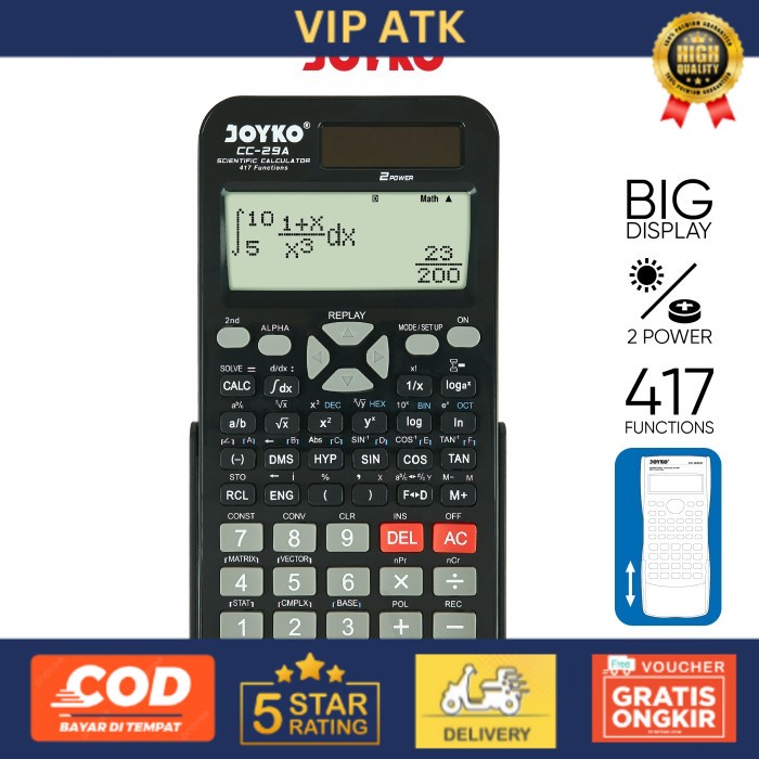 

Joyko Scientific Calculator Kalkulator Ilmiah Joyko Matematika CC-29A